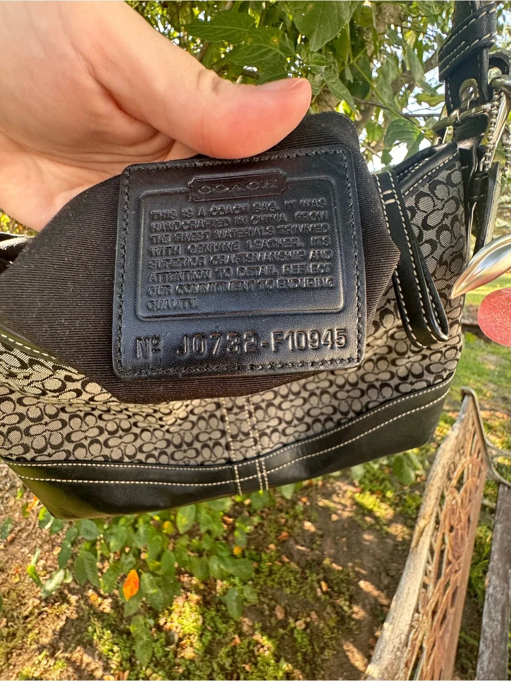 Vintage Coach Black Signature SoHo Jacquard Shoulder Bag